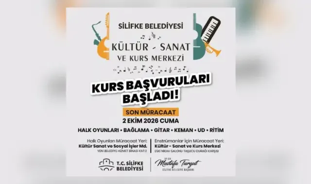 Silifke'de halk oyunları ve enstrüman kursları için kayıtlar başladı